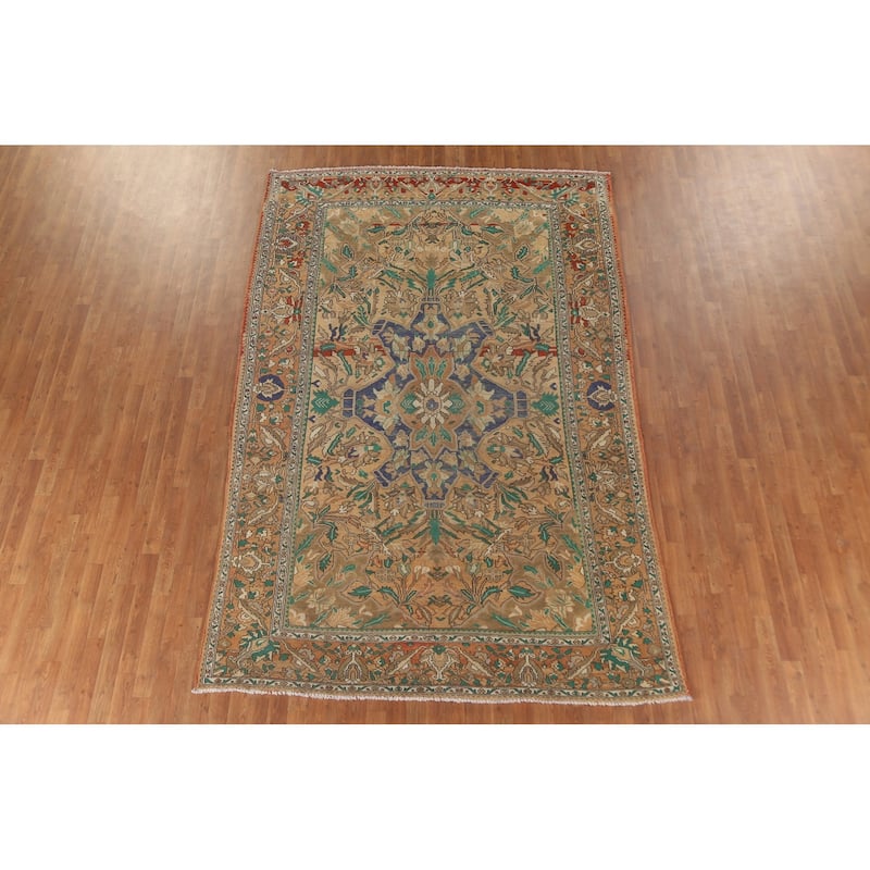 Traditional Bakhtiari Persian Vintage Area Rug Handmade Wool Carpet - 6'11"x 10'8"