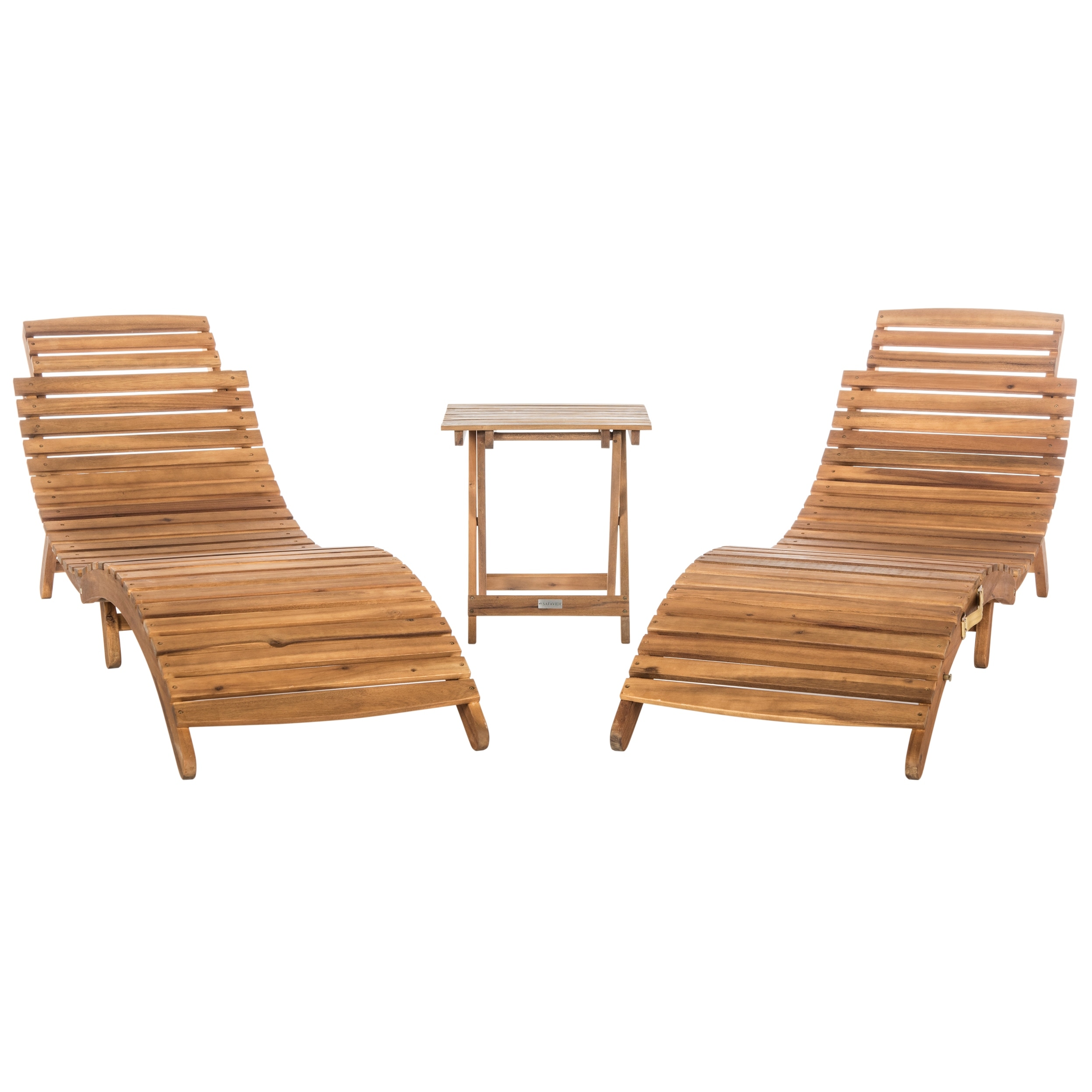 SAFAVIEH Outdoor Living Pacifica Brown Yellow 3 Piece Lounge Set