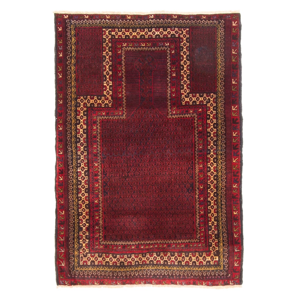 ECARPETGALLERY Hand-knotted Teimani Dark Brown Wool Rug - 3'2 x 4'7