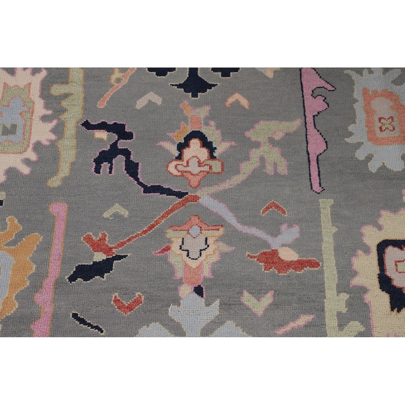 Gray Oushak Oriental Area Rug Handmade Bedroom Wool Carpet - 8'11"x 11'9"