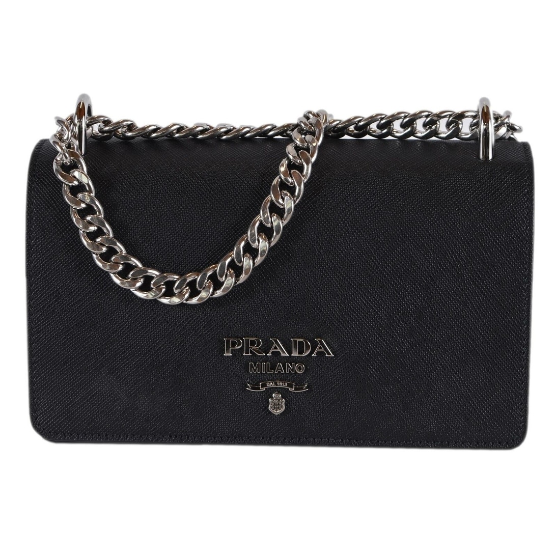 prada silver chain bag