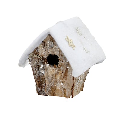 4" Snowy Birdhouse Ornament, Set of 2