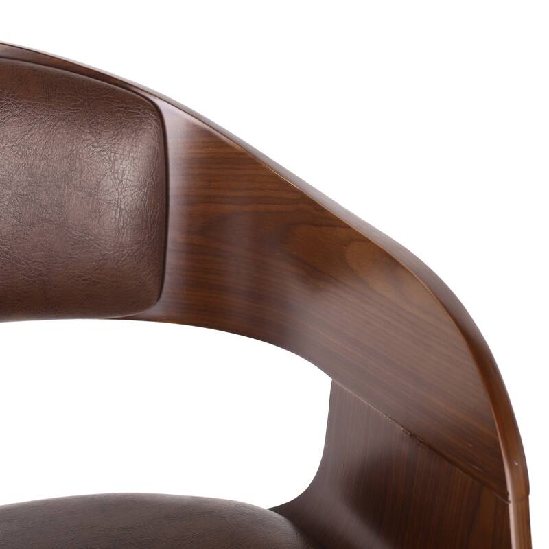 Roomfitters Upholstered Bar Stool, 30" High Dining Stool with Wood Frame and Padded Seat, Dark Brown