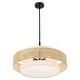 preview thumbnail 9 of 9, Bayou 5-Light Double Shade Drum Chandelier with Black Canopy - 24''W