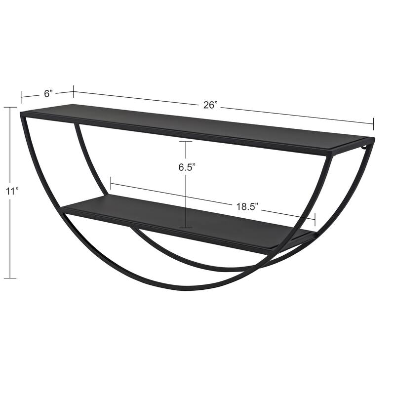Kate and Laurel Tancill Half Circle Wall Shelf - 26x11