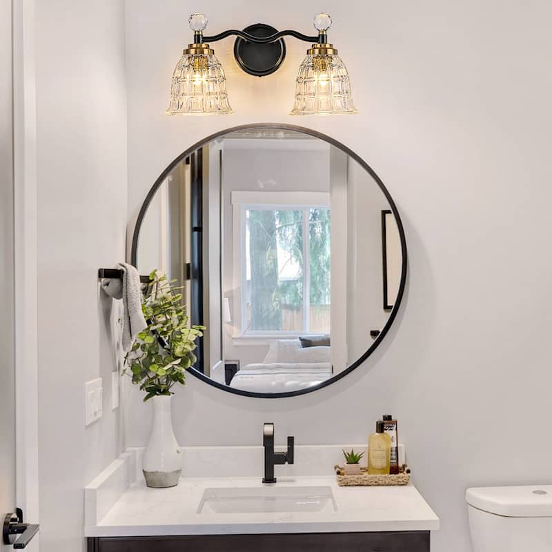 Ora Modern Dimmable Black Gold Bathroom Vanity Lights