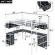 preview thumbnail 4 of 7, Metal Full Size Loft Bed with Bookcase, Desk and Cabinet