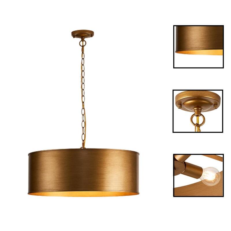4 Light dining light fixtures gold chain hanging metal pendant light