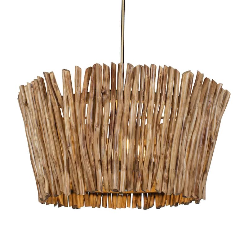 Uttermost Rhea 4 Light Wood Branch Chandelier - N/A