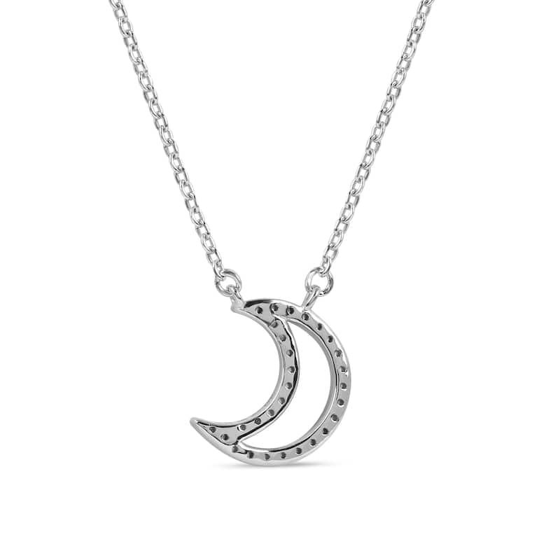 1/10ct Diamond Geometric Pendant Necklace in Silver for Women
