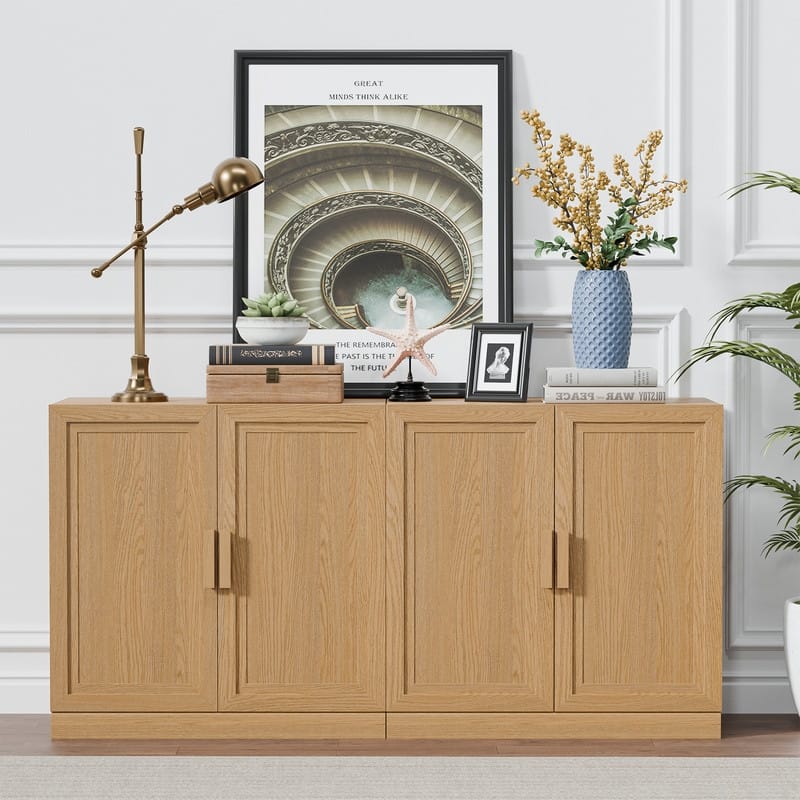 Sideboard Buffet Cabinet Farmhouse Kitchen Pantry Cabinet with Adjustable Shelves for Kitchen Dining Room Living Room