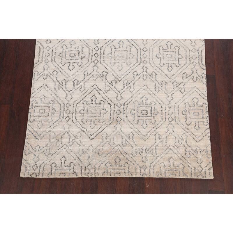 Geometric Oriental Gabbeh Area Rug Wool Handmade Modern Carpet - 5'0" x 7'10"