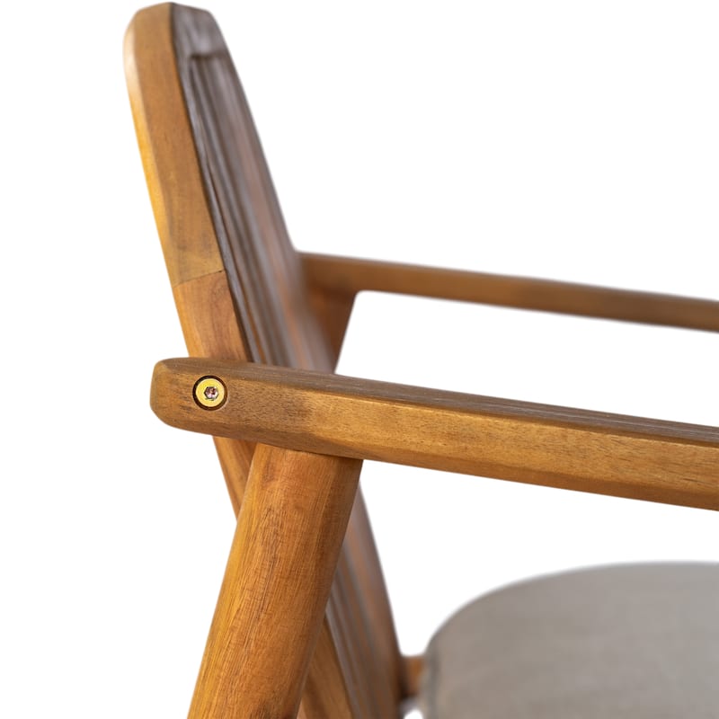 Christopher Knight Home- Alex Outdoor Acacia Wood Club Chair With Cushion(Set of 2)