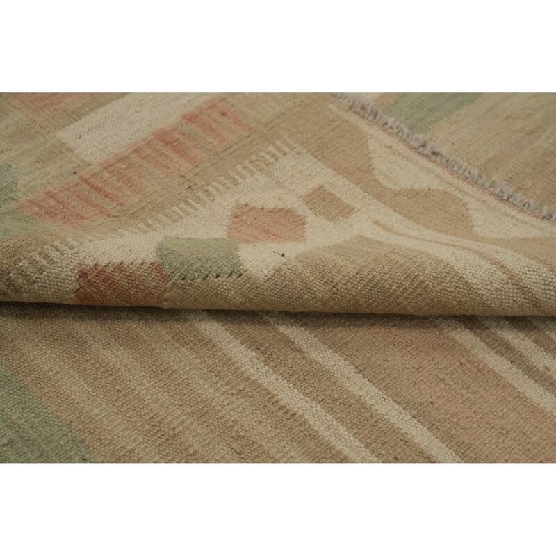 Hand Woven Oriental 100% Wool Carpet Southwestern Tribal Multi-Colored Kilim Area Rug - 6' 10'' X 5' 2''