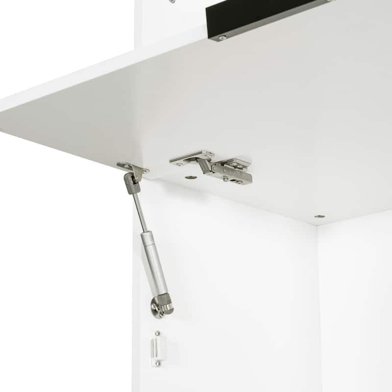 69" Kitchen Pantry Buffet with Hutch, Foldable Workstation & Power Outlet