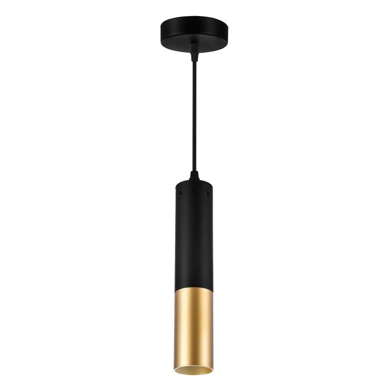 Anem 1 Light Down Mini Pendant With Matte Black & Satin Gold Finish - Matte Black/Satin Gold
