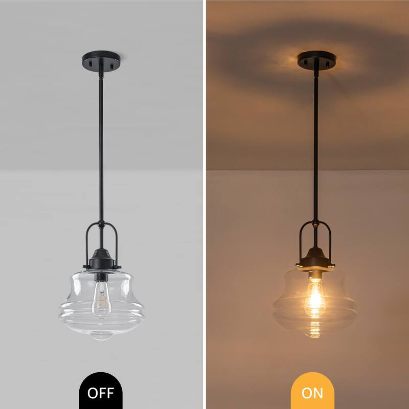 Starsky 1-Light Farmhouse Schoolhouse Single Pendant