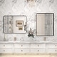preview thumbnail 55 of 141, Apmir Metal Frame Tempered Glass Bathroom Vanity Mirror for Wall, Cloakroom, Bedroom