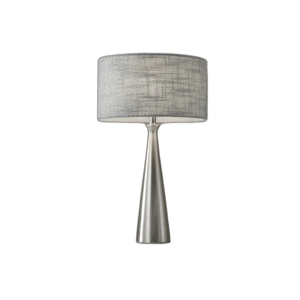 Brushed Steel Metal Finish Tapered Basectable Lamp Brushed Steel Metal Finish Tapered Basectable Lamp
