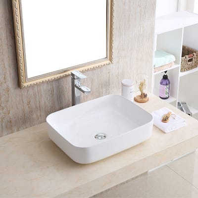 Karran Valera 20" Vitreous China Vessel Bathroom Sink in White