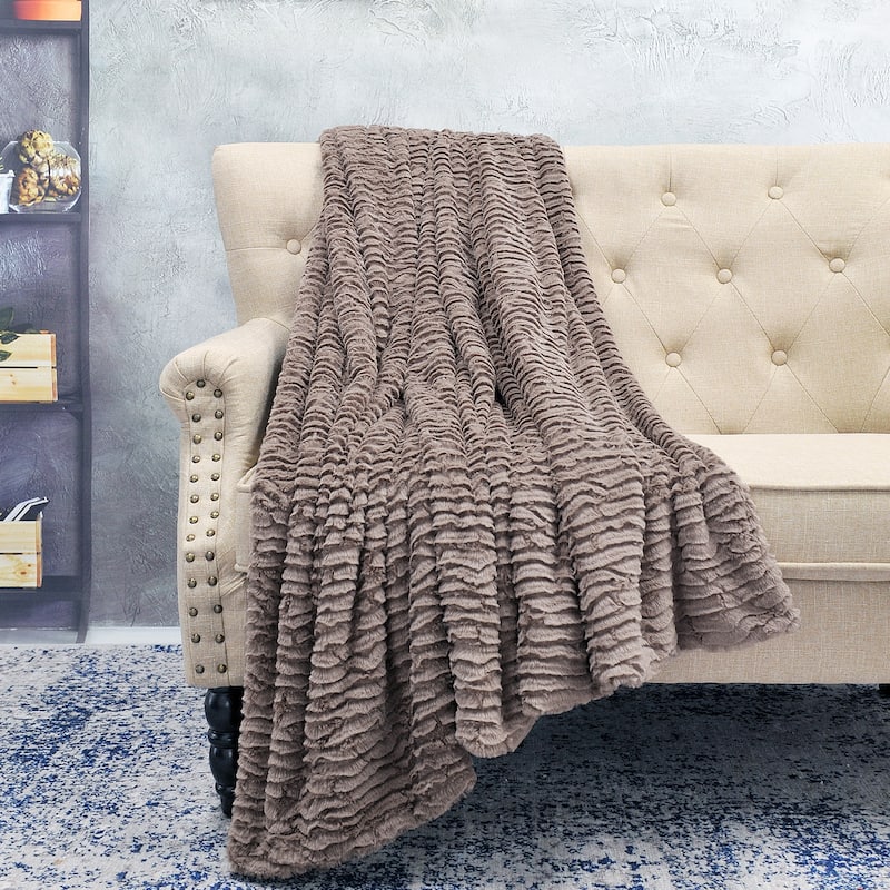 Oversized Air Brushed FauxFur Throw