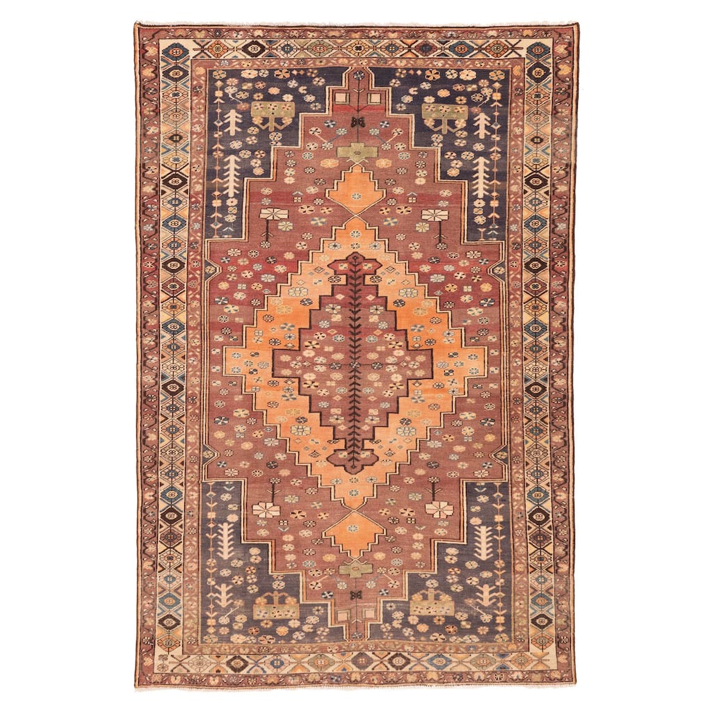 ECARPETGALLERY Hand-knotted Antalya Vintage Dark Red Wool Rug - 6'6 x 9'9