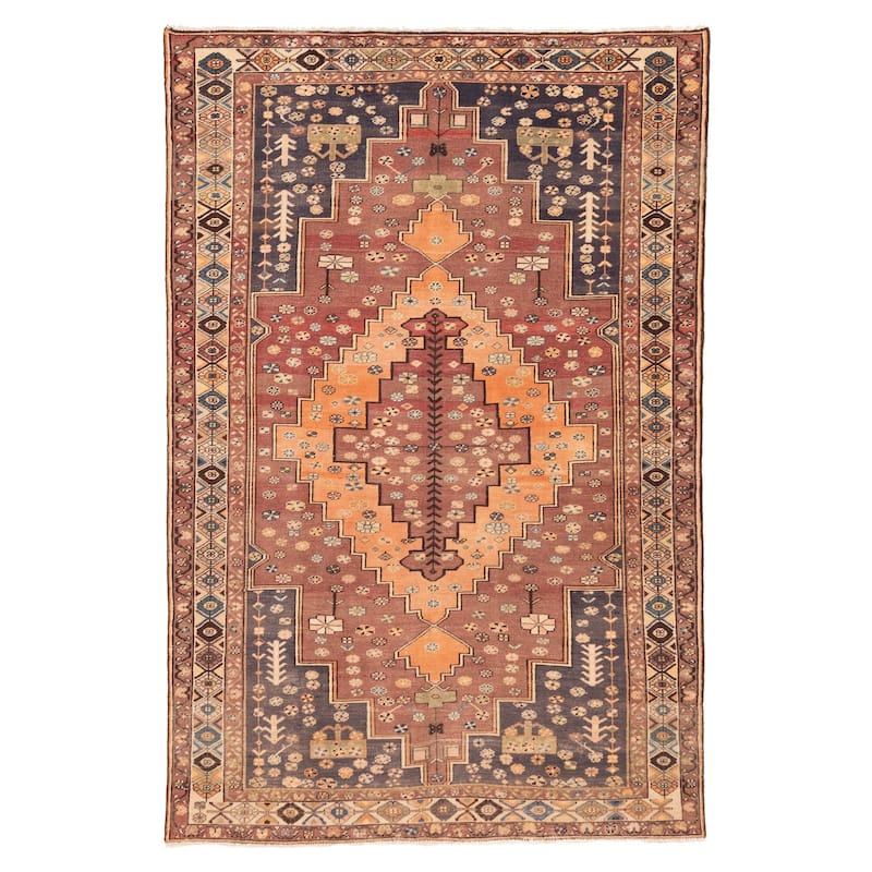 ECARPETGALLERY Hand-knotted Antalya Vintage Dark Red Wool Rug - 6'6 x 9'9