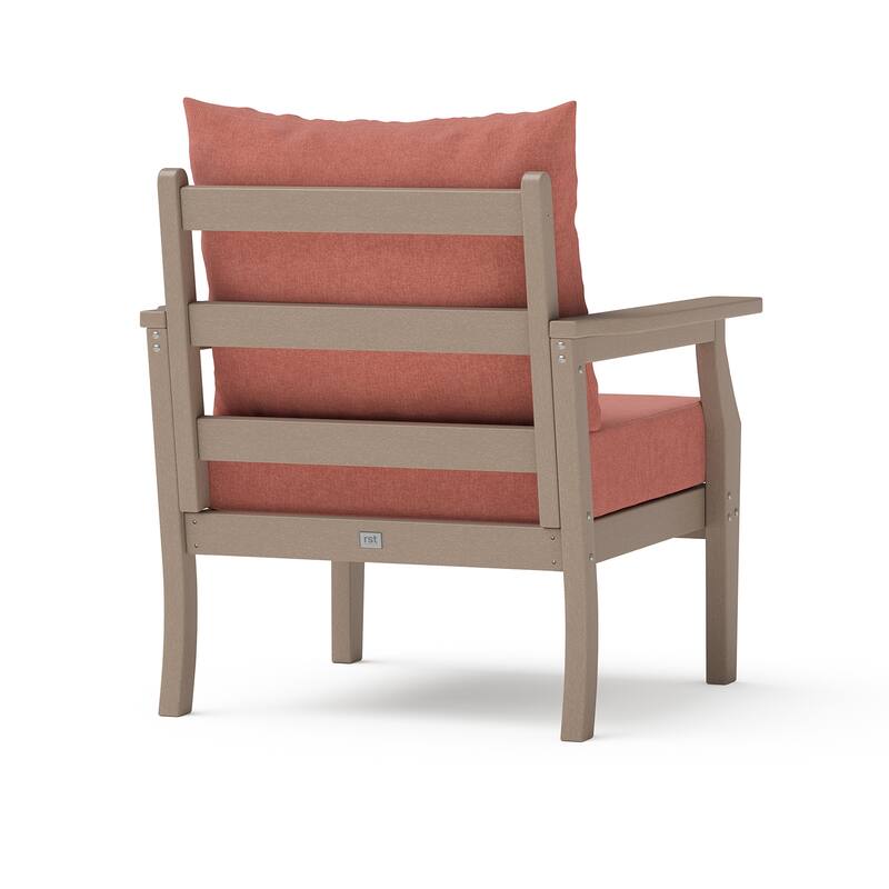 Kamas Outdoor Patio Club Chair - Tan Frame