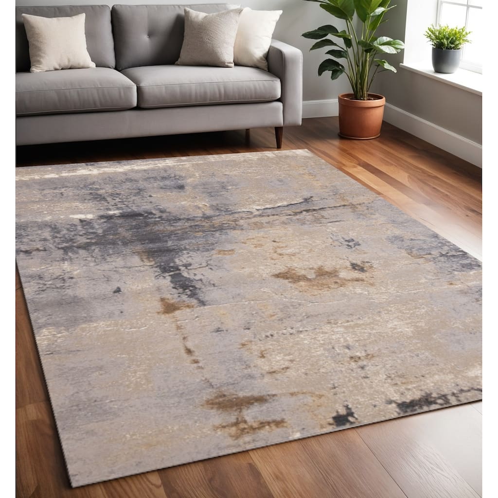 HomeRoots Abstract Modern Rectangle Area Rug - 5' X 8'