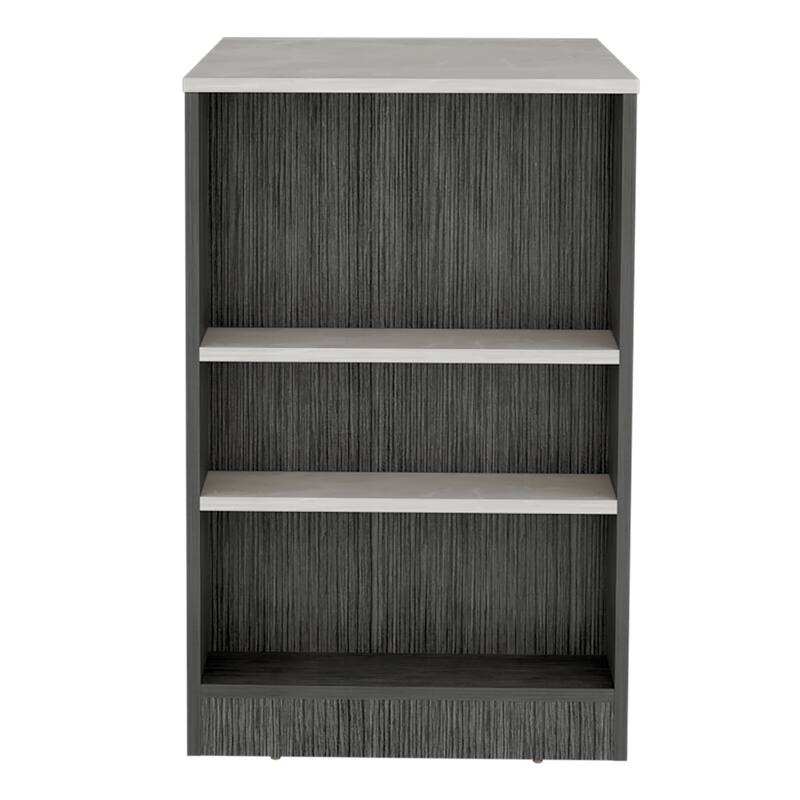 Portree Kitchen Island with 3-Side Shelves