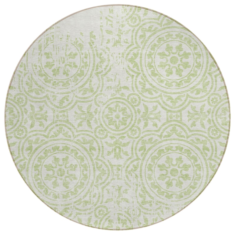 HomeRoots Medallion Transitional Rectangle Outdoor Rug