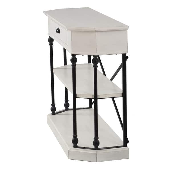 Stylecraft 3 Tier Single Drawer Antique White Clipped Corner Console Table Black Metal Frame Overstock 20730481 Make use of your hallway with our design console table. stylecraft