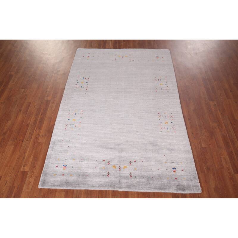 Tribal Gabbeh Oriental Area Rug Handmade Living Room Wool Carpet - 5'3"x 7'9"