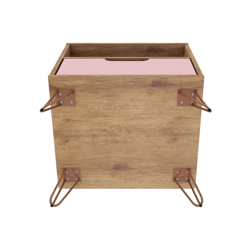 Manhattan Comfort Rockefeller 1-Drawer Nightstand (Set of 2)