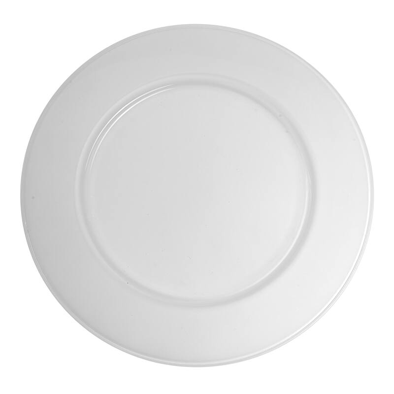 Majestic gifts Inc. Glass Charger-Plates - Opal-12.5" Diameter - Set/6 - 12.5"