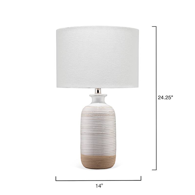 Alden Décor Braxton Ceramic Table Lamp, White