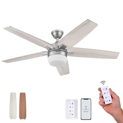 52" Prominence Home Dorsey IO Indoor Modern SMART Ceiling Fan, Pewter