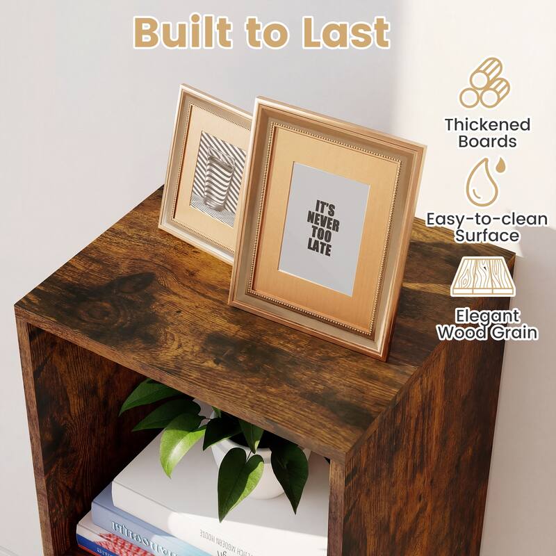 Costway 2/3-Cube Bookcase Open Back Bookshelf with Anti-tip Kit Modern