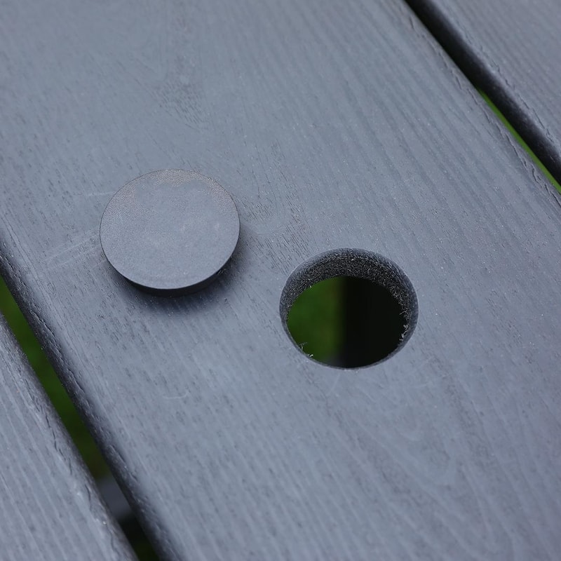 HDPE Patio Dining Family Table, Coffee table, Outdoor Table for 4-6 People with Umbrella Hole,66"76"W x 31.2"D x 29.45"H