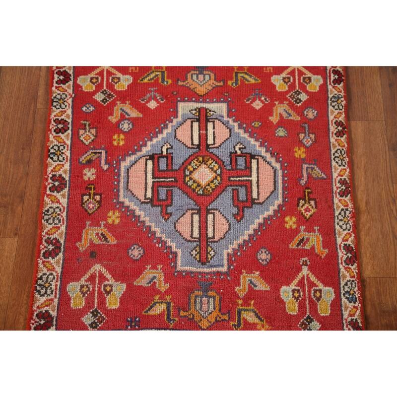 Abadeh Persian Vintage Square Area Rug Handmade Wool Carpet - 2'1"x 2'4"
