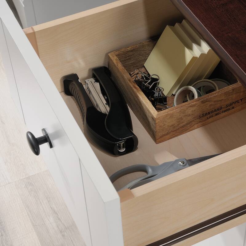 Engineered Wood Transitional Computer Desk Slide-Out Keyboard Tray