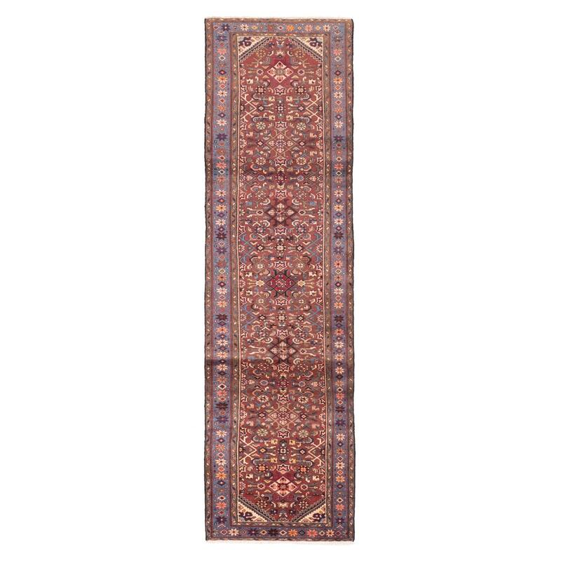 ECARPETGALLERY Hand-knotted Andelz Dark Red Wool Rug - 2'7 x 9'10