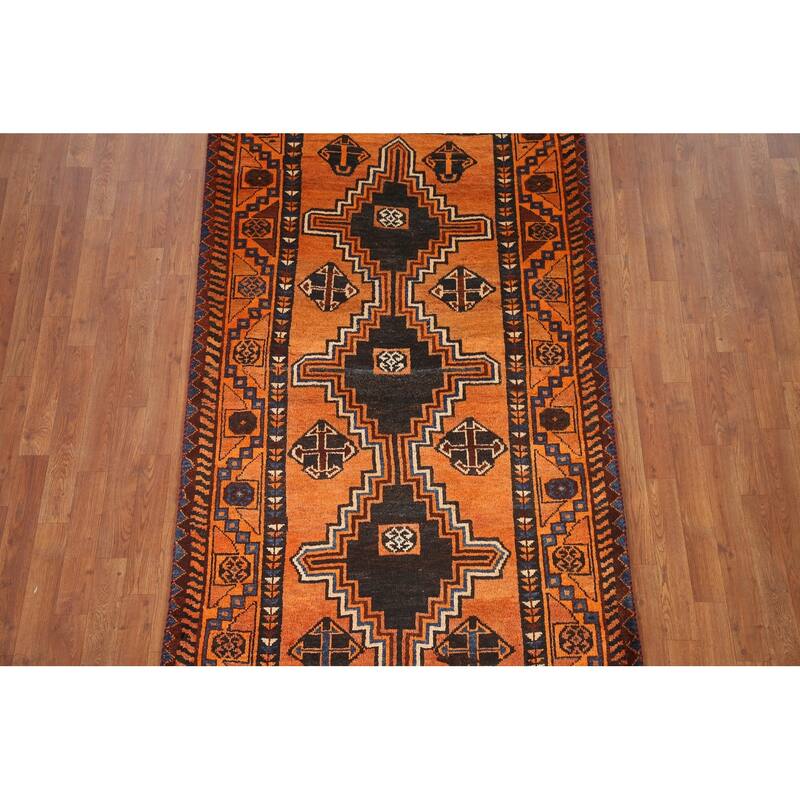 Hand Knotted Oriental 100% Wool Carpet Traditional Tribal Oranges & Rust Lori Area Rug - 7' 4'' X 4' 0''