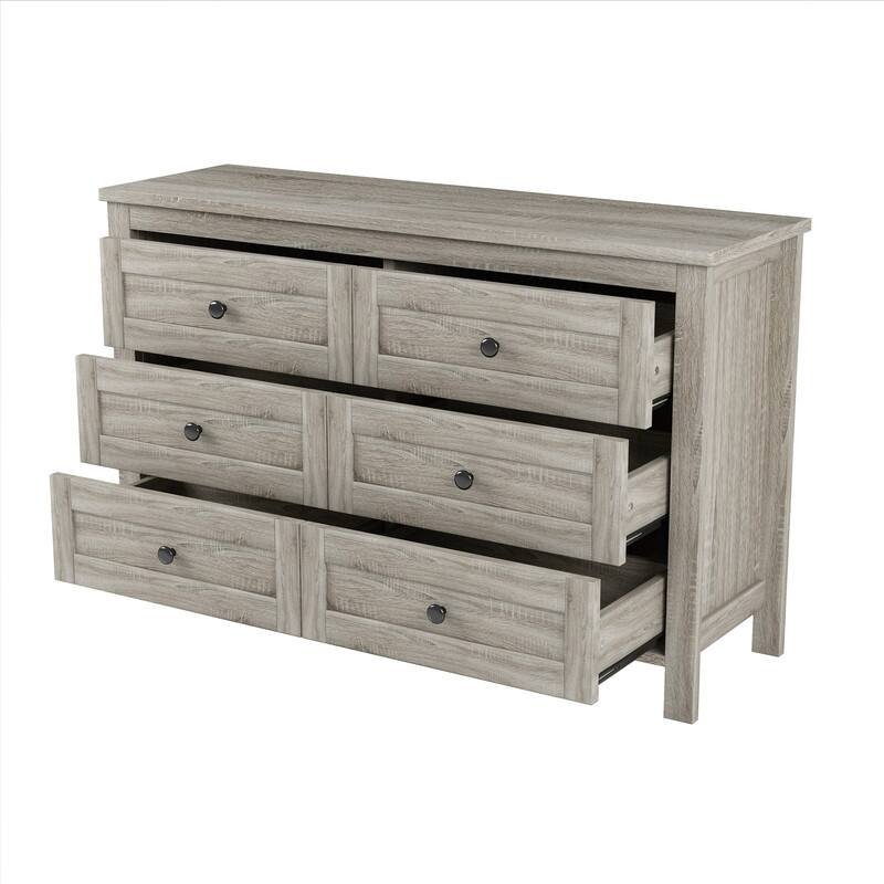 3-Pieces Farmhouse Bedroom Sets, Platform Bed with Sliding Door Storage Headboard and Charging, Nightstand and Dresser