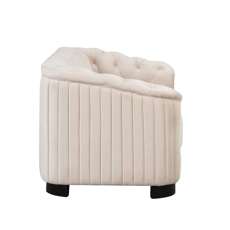 64.3" Velvet Upholstered Loveseat Sofa,Modern Loveseat Sofa with Thick Removable Seat Cushion,2-Person Loveseat Sofa Couch