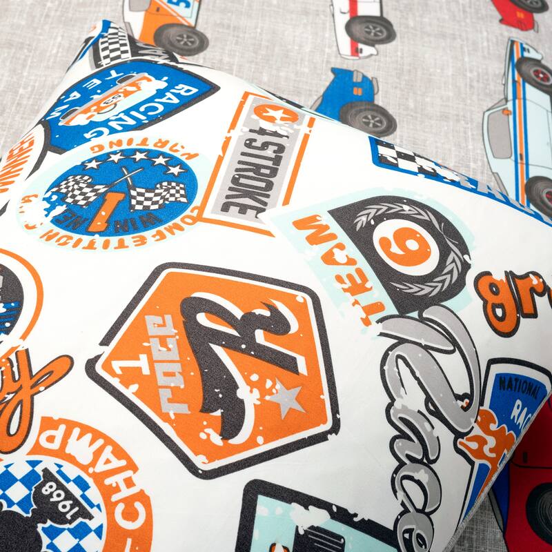 Lush Decor Race Cars Reversible Oversized With Printed Sheet Set Comforter Set
