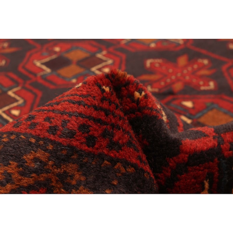 ECARPETGALLERY Hand-knotted Baluch Black Wool Rug - 3'5 x 5'11