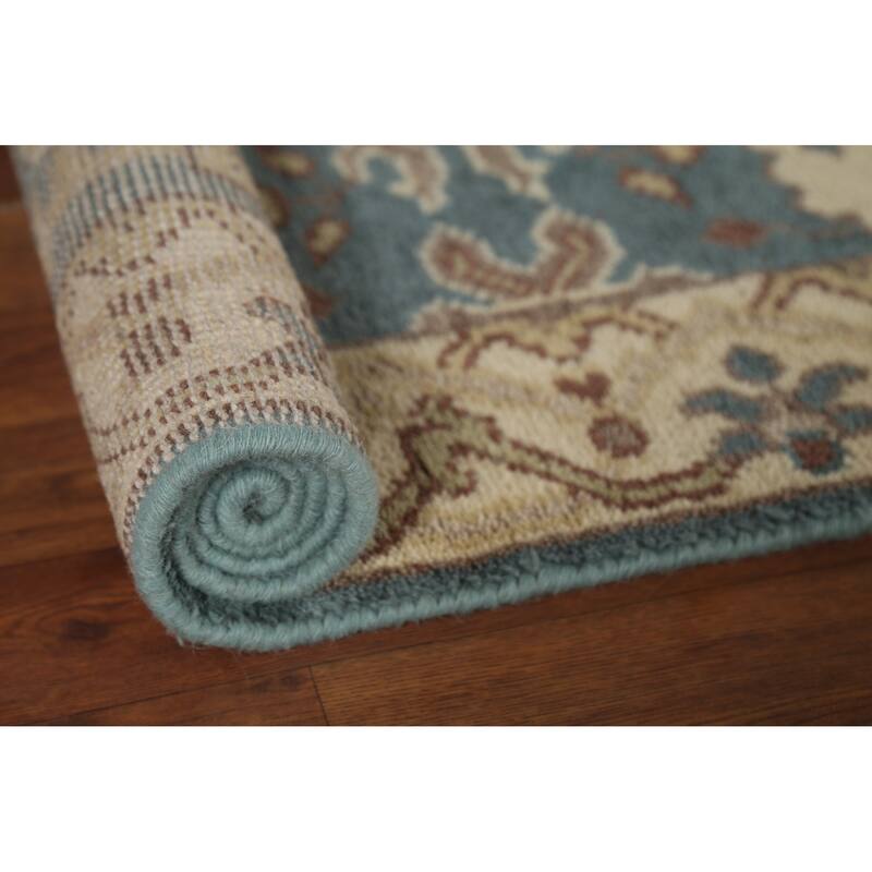 Transitional Oushak Indian Runner Rug Handmade Wool Carpet - 2'6"x 9'11"
