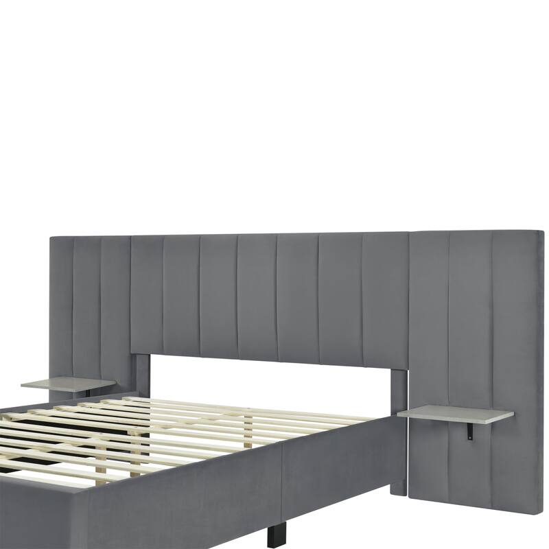 Velvet Upholstered Platform Bed