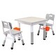 preview thumbnail 2 of 0, Wood Grain Table Kids Table & Chair Set with Adjustable Height Grey